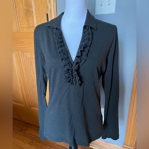 Tory Burch Black V-neck Long sleeve top